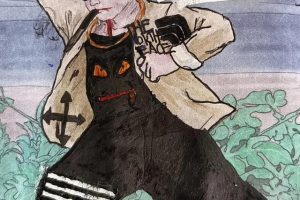 今天我画的是六年级上册第25课的一个小人物